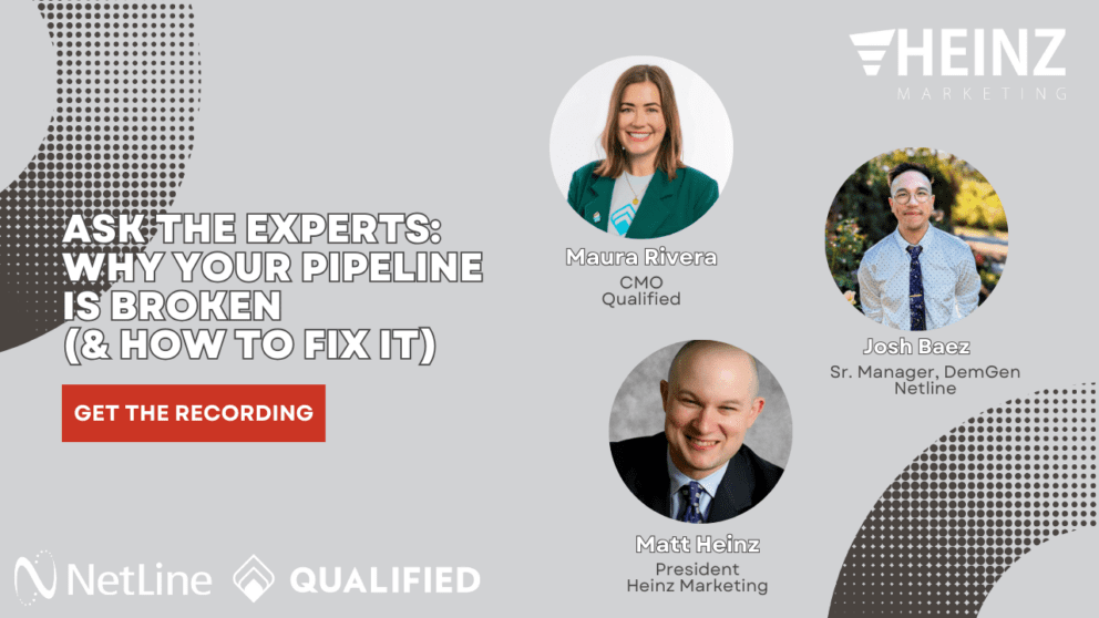 [ON-DEMAND WEBINAR] Ask the Experts: Why Your Pipeline is Broken (and How to Fix It)
