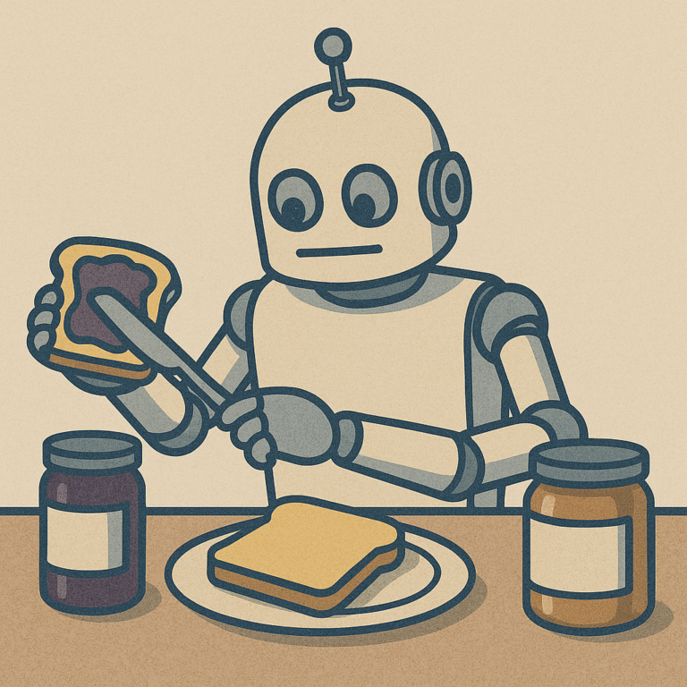 Um LLM fazendo um PB&J