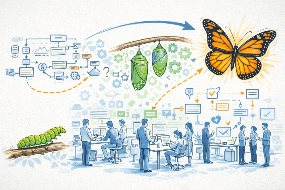 Using AI to support change management in marketing orchestration